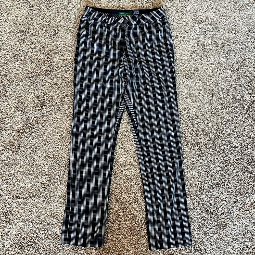 Tommy Hilfiger Golf Performance Plaid Flat Pants / Full Length Golf Pants size 2